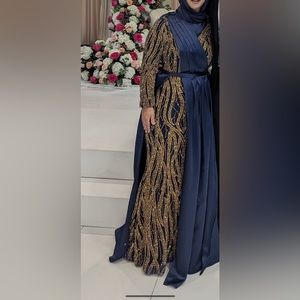 Custom Gorgeous Couture Dress with 2 Attachable Pieces